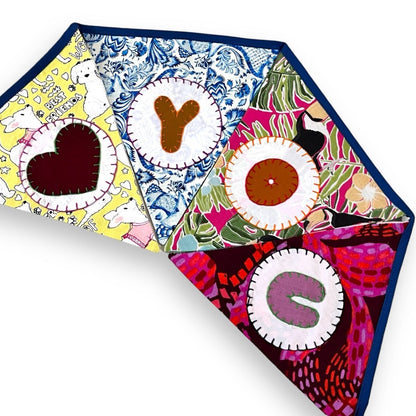 "I Love You" Upcycled Fabric Bunting | Verified Sustainable by Brown Living™