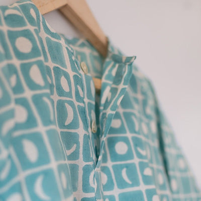 I Want to Be Like Grandpa Kurta Pajama Set - Blue Moon Chase – Kids Pajamas on Brown Living™. SKU: N7DK768. Img 5.