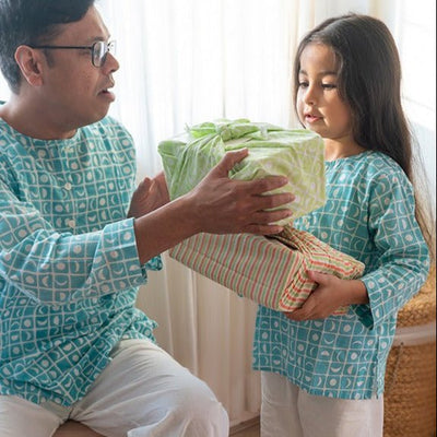 I Want to Be Like Grandpa Kurta Pajama Set - Blue Moon Chase – Kids Pajamas on Brown Living™. SKU: N7DK768. Img 6.