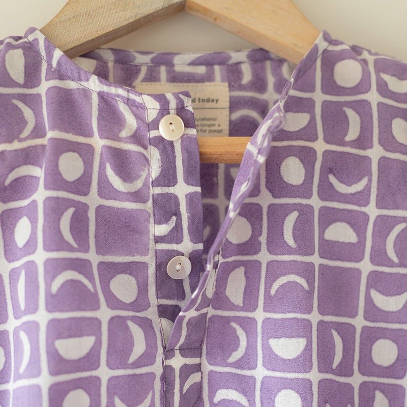 I Want to Be Like Grandpa Kurta Pajama Set - Purple Moon Chase | Verified Sustainable by Brown Living™