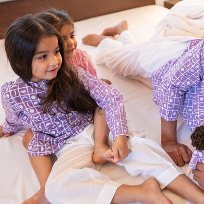 I Want to Be Like Grandpa Kurta Pajama Set - Purple Moon Chase | Verified Sustainable by Brown Living™