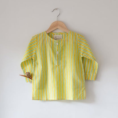 I Want to Be Like Grandpa Kurta - Striped Set of 2 | Verified Sustainable by Brown Living™