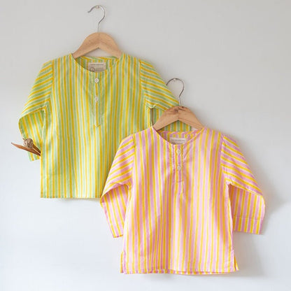 I Want to Be Like Grandpa Kurta - Striped Set of 2 | Verified Sustainable by Brown Living™