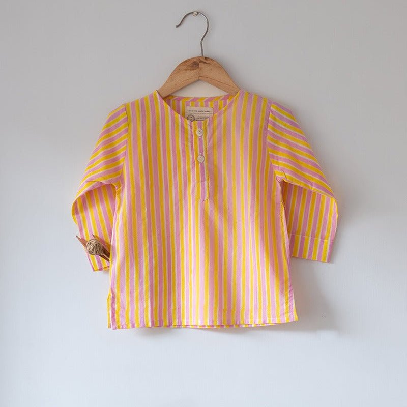 I Want to Be Like Grandpa Kurta - Striped Set of 2 | Verified Sustainable by Brown Living™