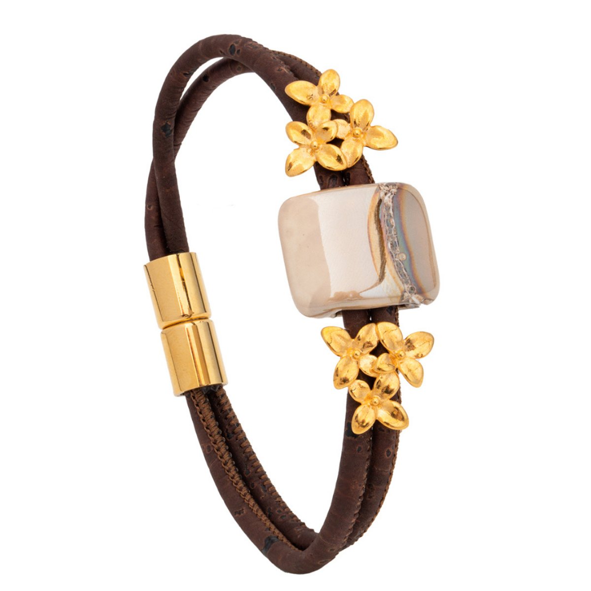 Iberis Cork Bracelet Gold | Verified Sustainable by Brown Living™