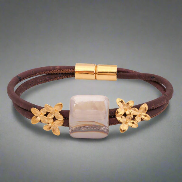 Iberis Cork Bracelet Gold | Verified Sustainable by Brown Living™