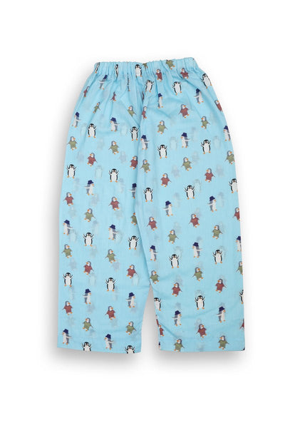 100% Cotton Icy Snuggles Kids Kurta & Pants Set – Kids Nightwear on Brown Living™. SKU: oceanblue - organic - cotton - shirt - 014473. Img 6.