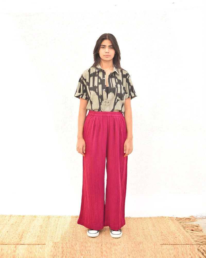 IKAT PINK TAPERED LEG PANT – Womens Pants by Sonica Sarna available on Brown Living™. XS . SKU: SSD - 272 (E)1459. Img 1.