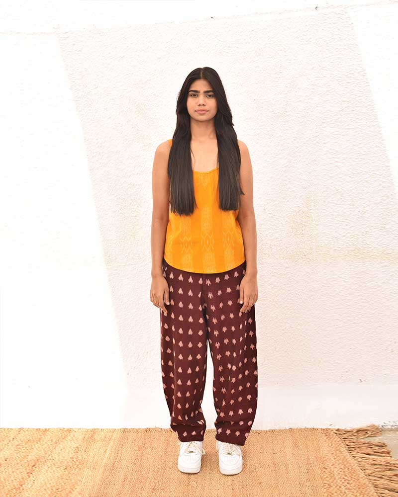 IKAT YELLOW CAMI – Womens Top by Sonica Sarna available on Brown Living™. XS . SKU: 1341489. Img 1.
