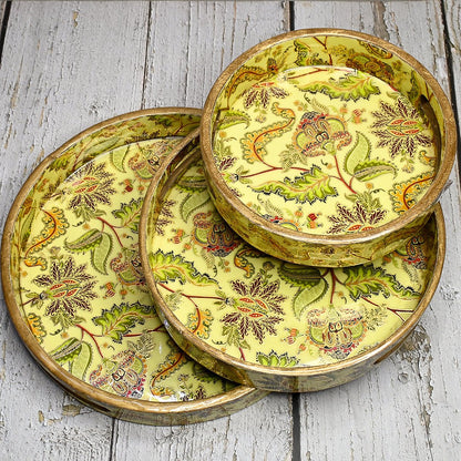 Indian Crafted Round Trays - Pack of 3 | Verified Sustainable by Brown Living™