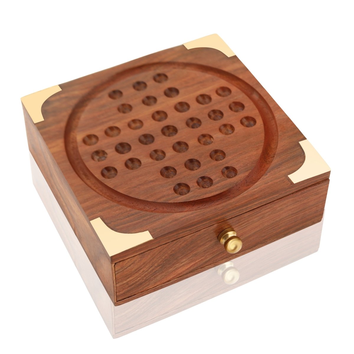 Indian Wooden Solitaire Board Game – Travel Size | Verified Sustainable by Brown Living™