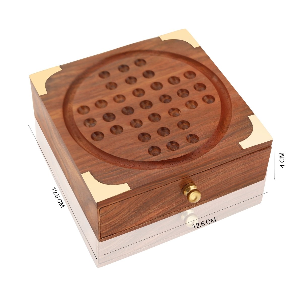 Indian Wooden Solitaire Board Game – Travel Size | Verified Sustainable by Brown Living™