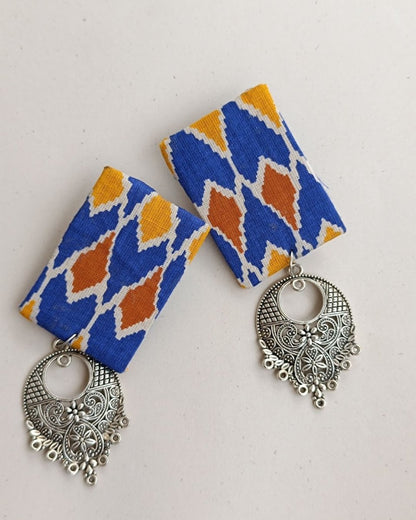 Indigo Block Earrings for Craft - Led Looks – Womens earrings by The serene by Rainvas available on Brown Living™. . SKU: RVS - SER - EAR - 55. Img 3.