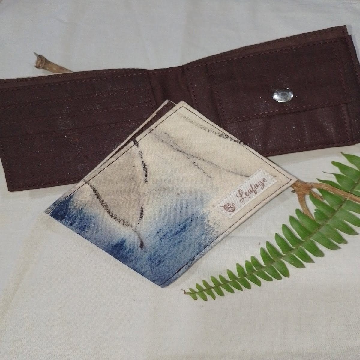 Indigo Nilgiri Fabric Wallet | Eco - Friendly & Unique | Verified Sustainable by Brown Living™