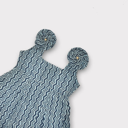 Indigo Printed Cotton Baby Dress with Wave Design | Verified Sustainable by Brown Living™