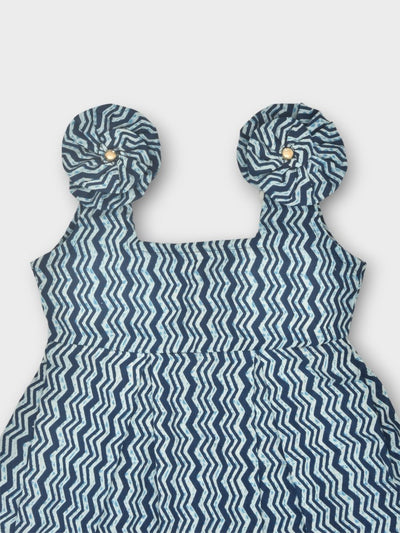 Indigo Pure Cotton Printed Baby Dress Combo - Set of 2 – Kids Frocks & Dresses on Brown Living™. SKU: STRCOTPRIFROCOM04 - L. Img 5.