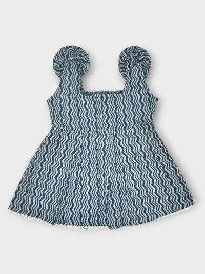 Indigo Pure Cotton Printed Baby Dress Combo - Set of 2 – Kids Frocks & Dresses on Brown Living™. SKU: STRCOTPRIFROCOM04 - L. Img 14.