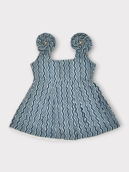 Indigo Pure Cotton Printed Baby Dress Combo - Set of 2 – Kids Frocks & Dresses by Stotra available on Brown Living™. Large . SKU: STRCOTPRIFROCOM04 - L. Img 16.