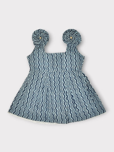 Indigo Pure Cotton Printed Baby Dress Combo - Set of 2 – Kids Frocks & Dresses on Brown Living™. SKU: STRCOTPRIFROCOM04 - L. Img 26.