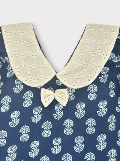 Indigo Pure Cotton Printed Baby Dress Combo - Set of 2 – Kids Frocks & Dresses on Brown Living™. SKU: STRCOTPRIFROCOM04 - L. Img 7.
