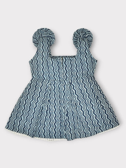 Indigo Pure Cotton Printed Baby Dress Combo - Set of 2 – Kids Frocks & Dresses by Stotra available on Brown Living™. Large . SKU: STRCOTPRIFROCOM04 - L. Img 24.