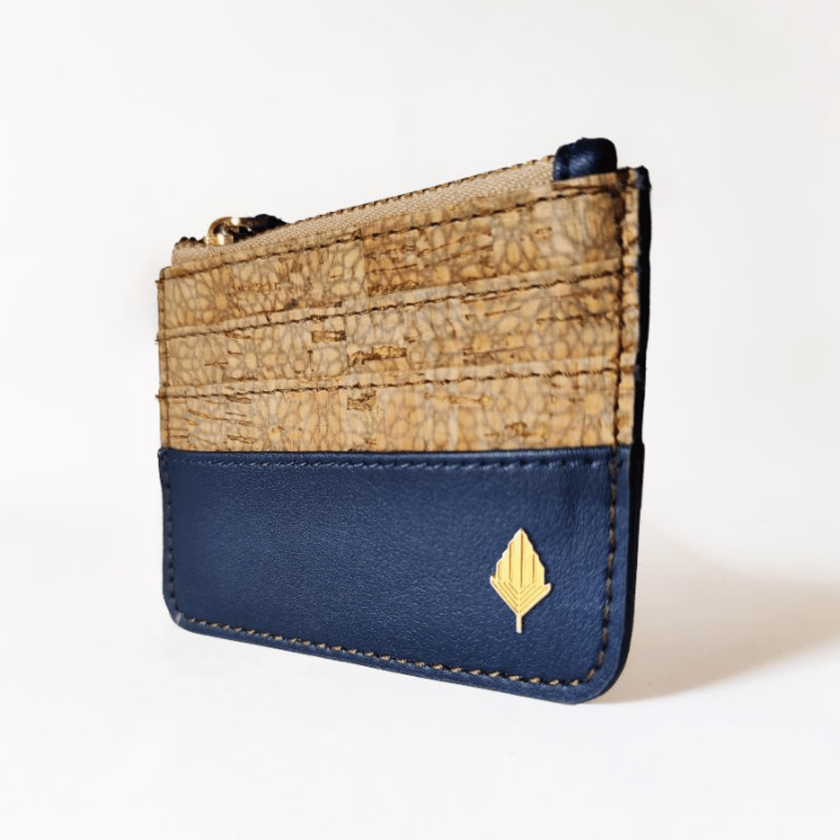 Iris - Apple leather & cork cardholder (Navy Blue) | Verified Sustainable by Brown Living™