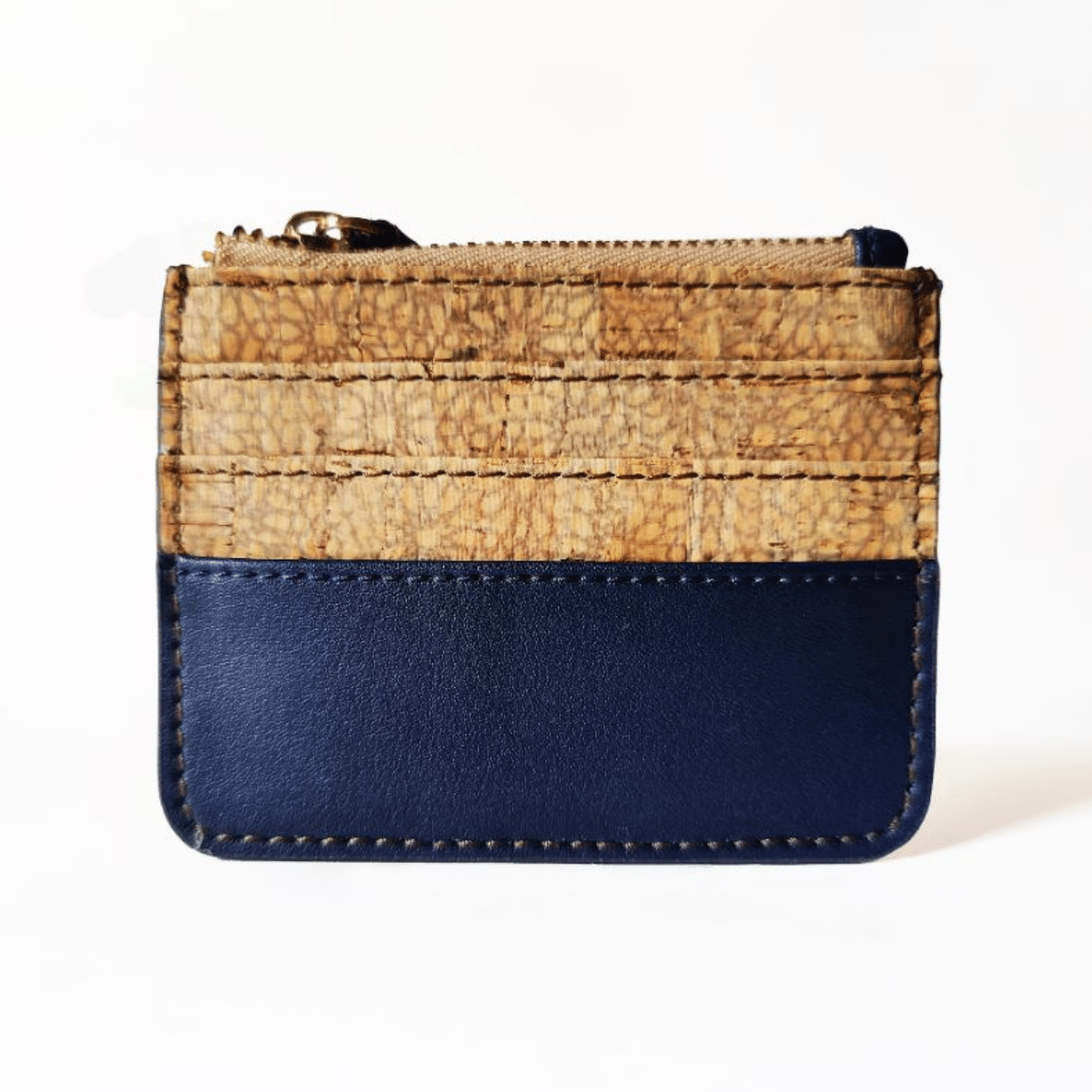 Iris - Apple leather & cork cardholder (Navy Blue) | Verified Sustainable by Brown Living™