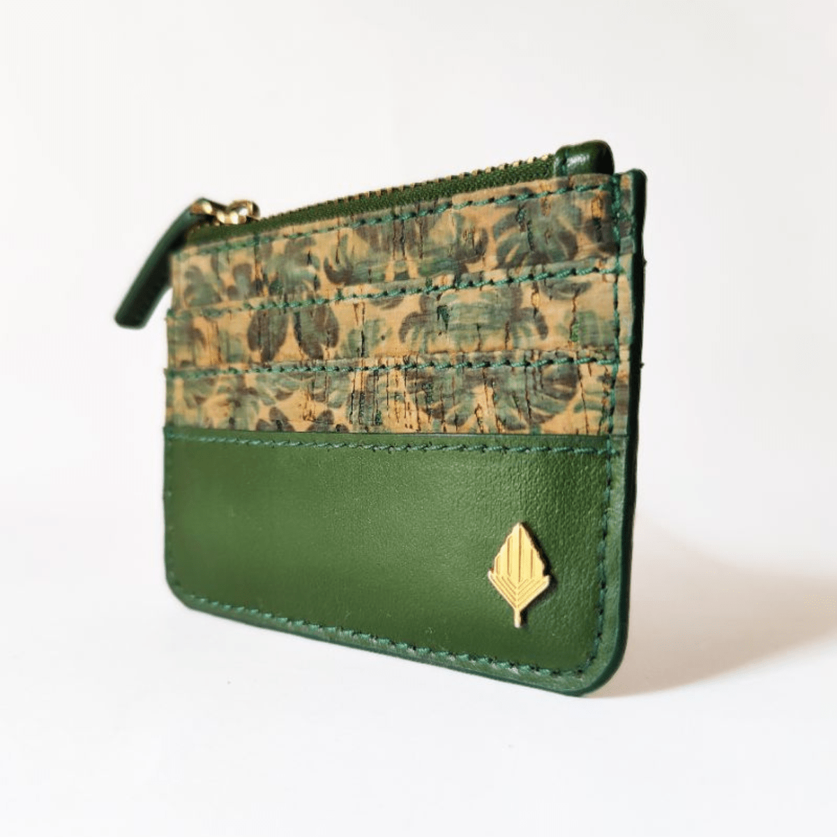 Iris - Cactus Leather & Cork Cardholder (Green) | Verified Sustainable by Brown Living™