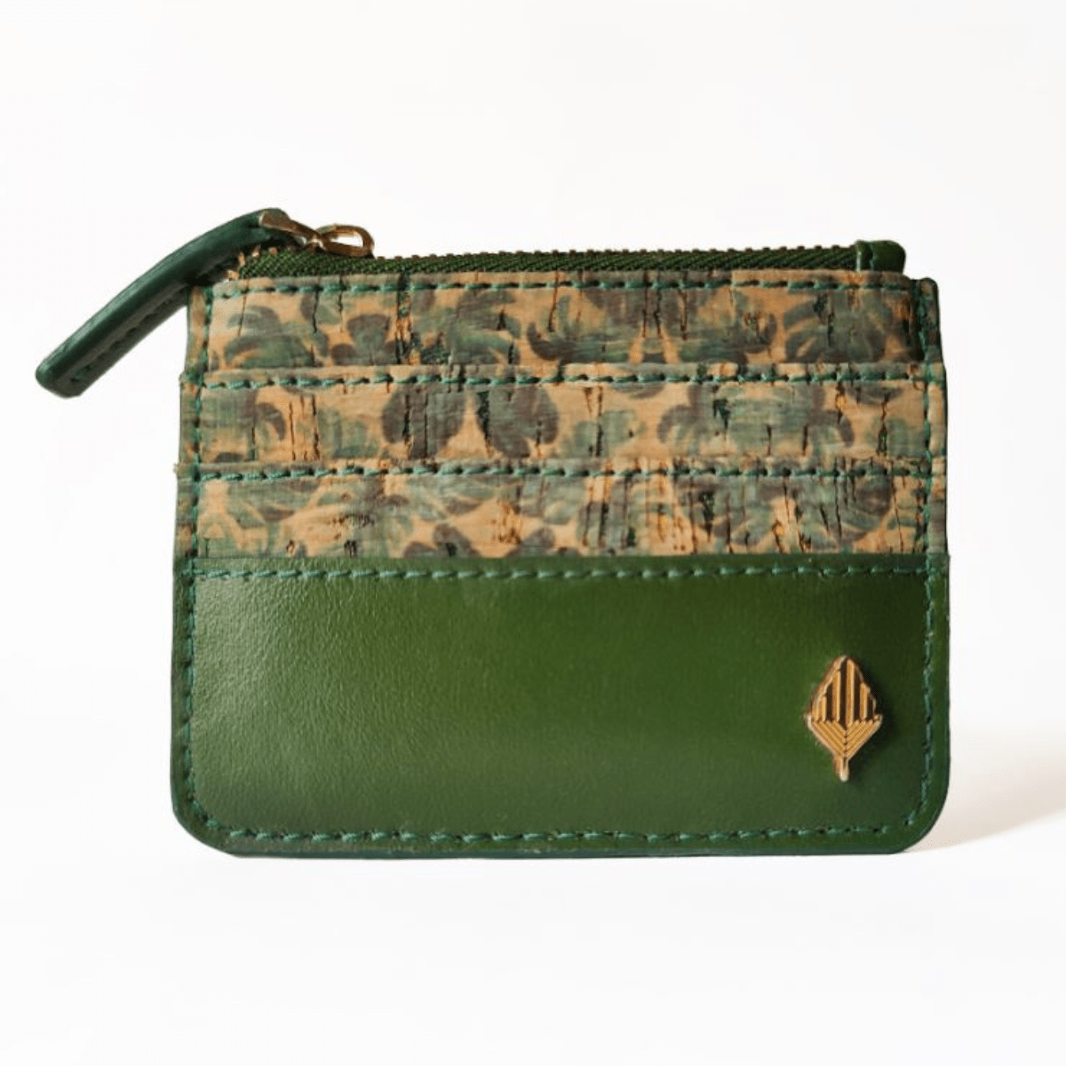 Iris - Cactus Leather & Cork Cardholder (Green) | Verified Sustainable by Brown Living™