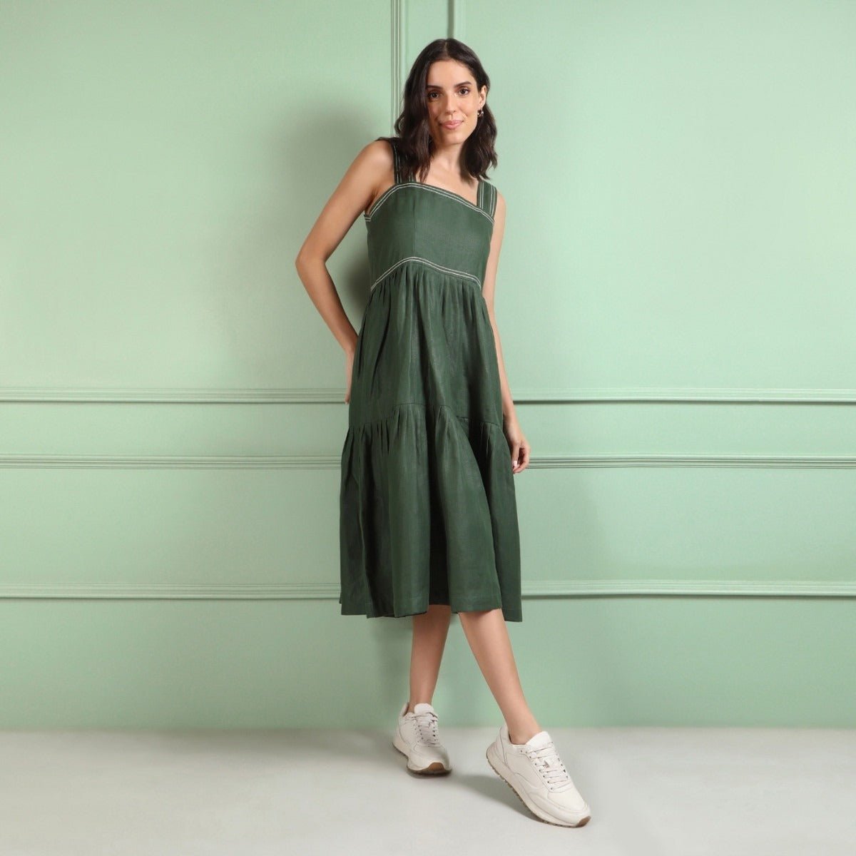 Iris | Hemp Dress | Forest Green | Verified Sustainable by Brown Living™