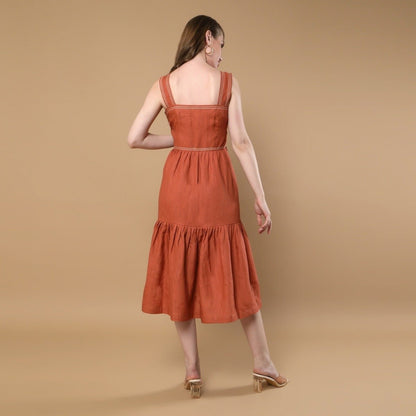 Iris | Hemp Dress | Rust | Verified Sustainable by Brown Living™