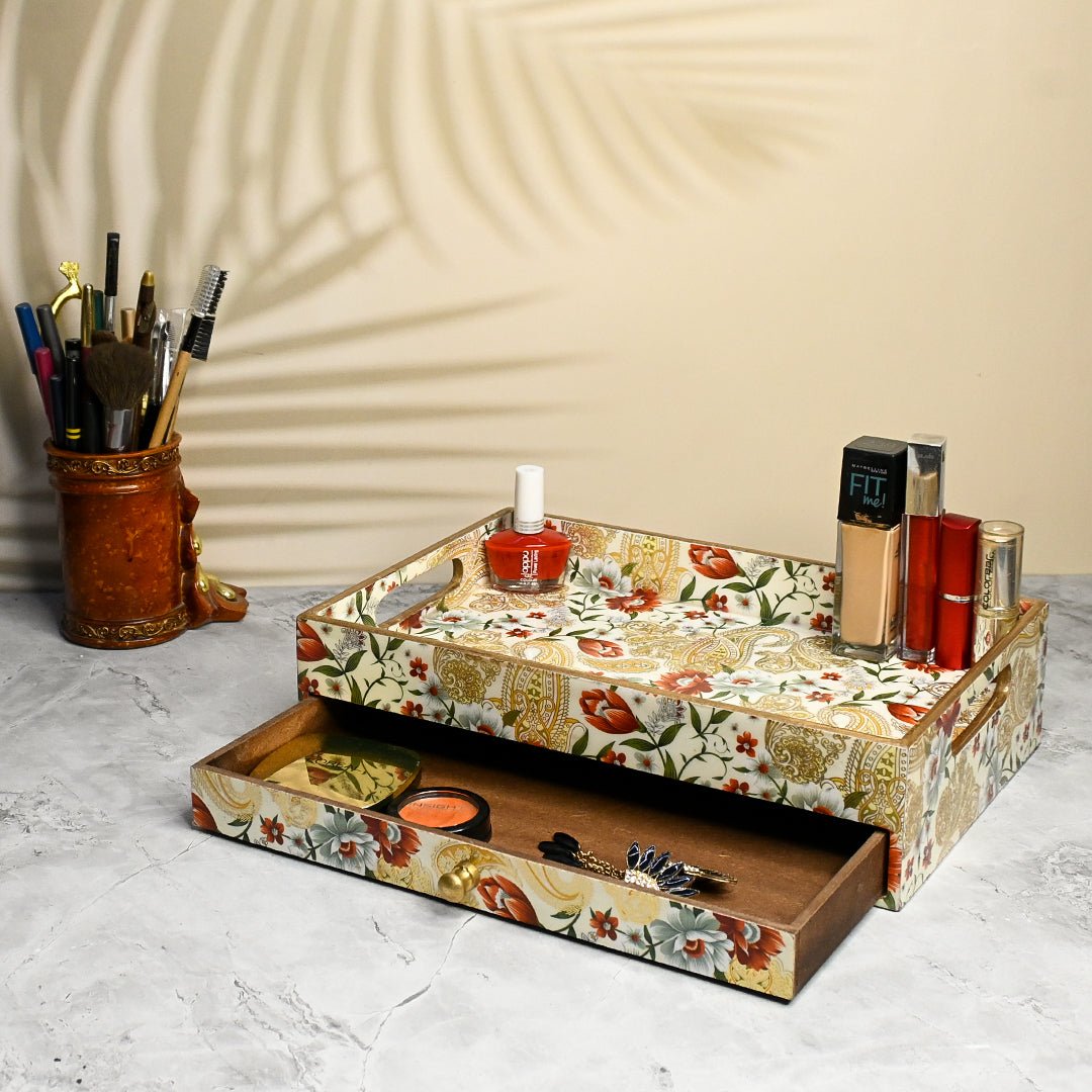 Jaipur Floral Drawer Tray | Verified Sustainable by Brown Living™