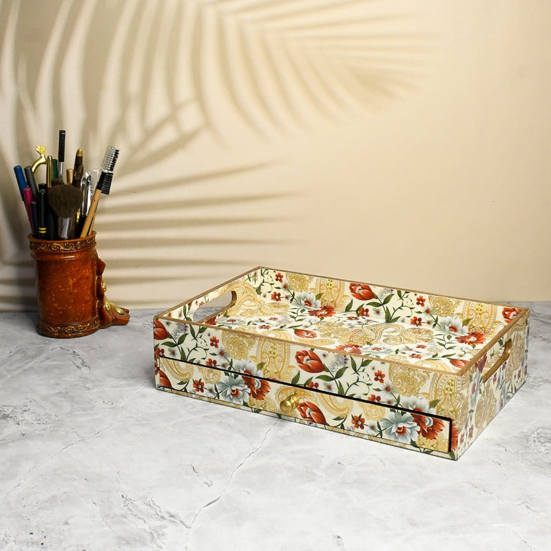 Jaipur Floral Drawer Tray | Verified Sustainable by Brown Living™