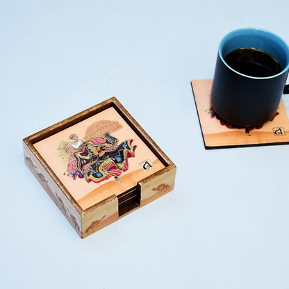 Jaipur Theme Coasters | Set of 6 with Holder | Verified Sustainable by Brown Living™