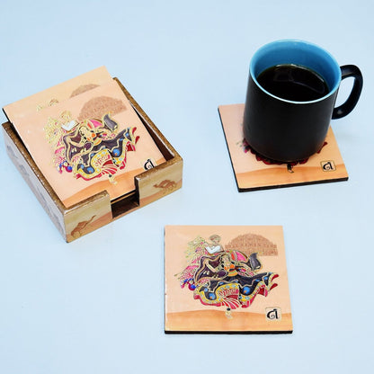 Jaipur Theme Coasters | Set of 6 with Holder | Verified Sustainable by Brown Living™