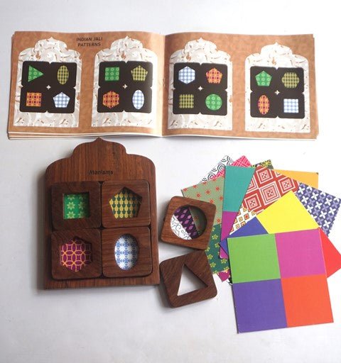 Jharokha Wooden Shape Sorter Activity Toy (1+ Years) | Multicolor | Learning Toy for Shapes, Colour & Patterns | Verified Sustainable by Brown Living™