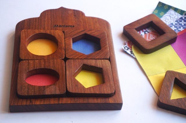 Jharokha Wooden Shape Sorter Activity Toy (1+ Years) | Multicolor | Learning Toy for Shapes, Colour & Patterns | Verified Sustainable by Brown Living™