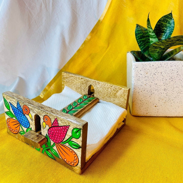 Jugni Napkin Holder - Artistic Pattachitra Craft | Verified Sustainable by Brown Living™