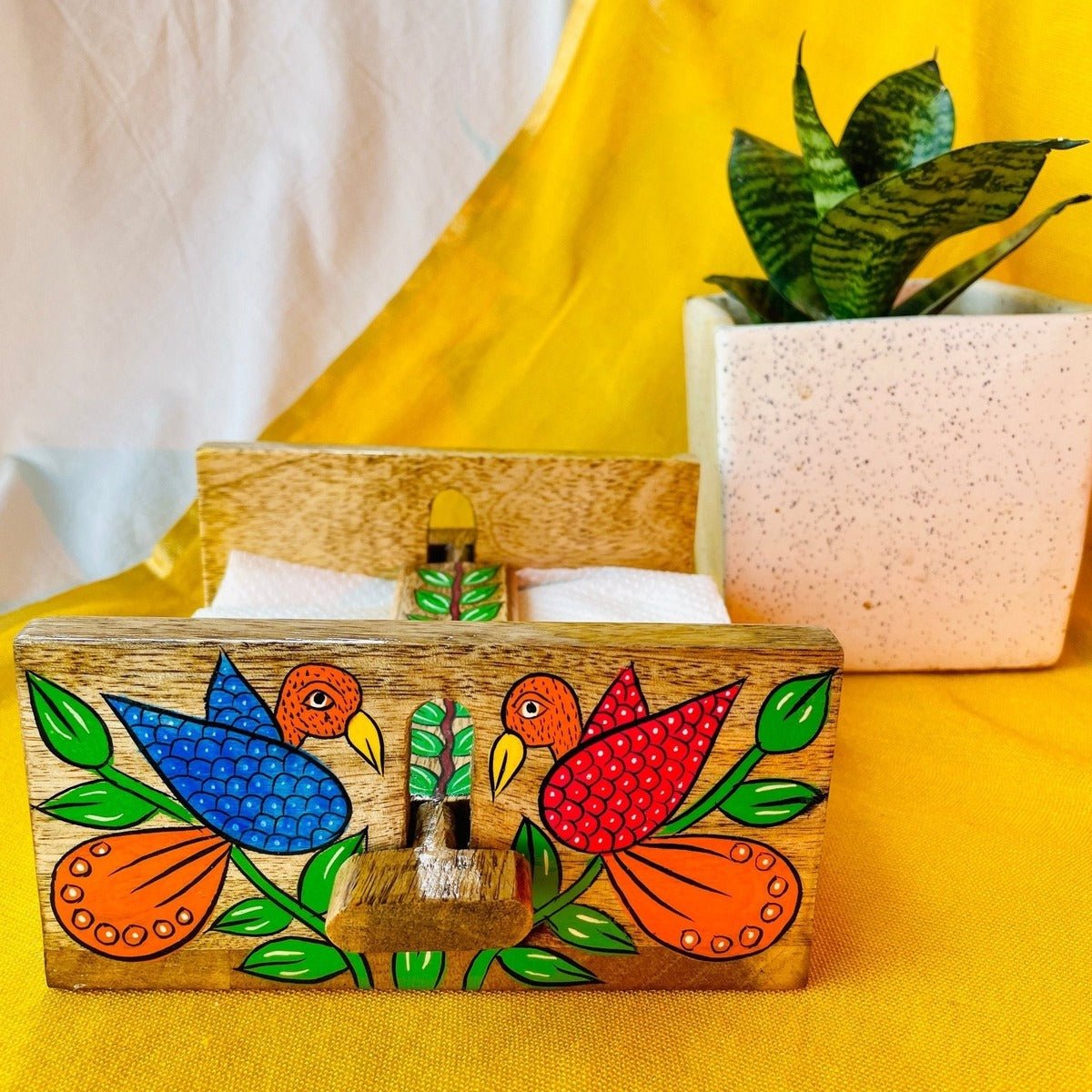 Jugni Napkin Holder - Artistic Pattachitra Craft | Verified Sustainable by Brown Living™