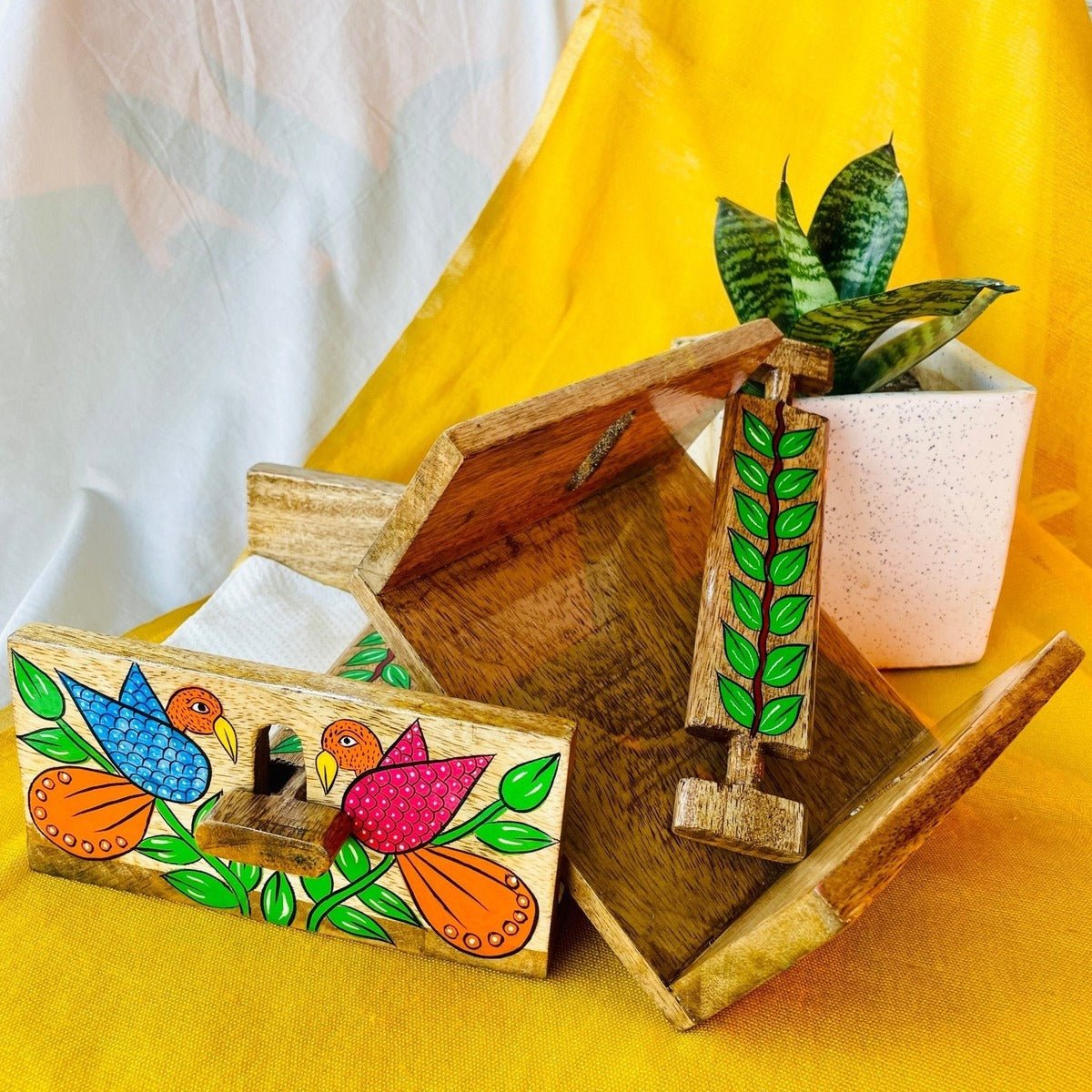 Jugni Napkin Holder - Artistic Pattachitra Craft | Verified Sustainable by Brown Living™