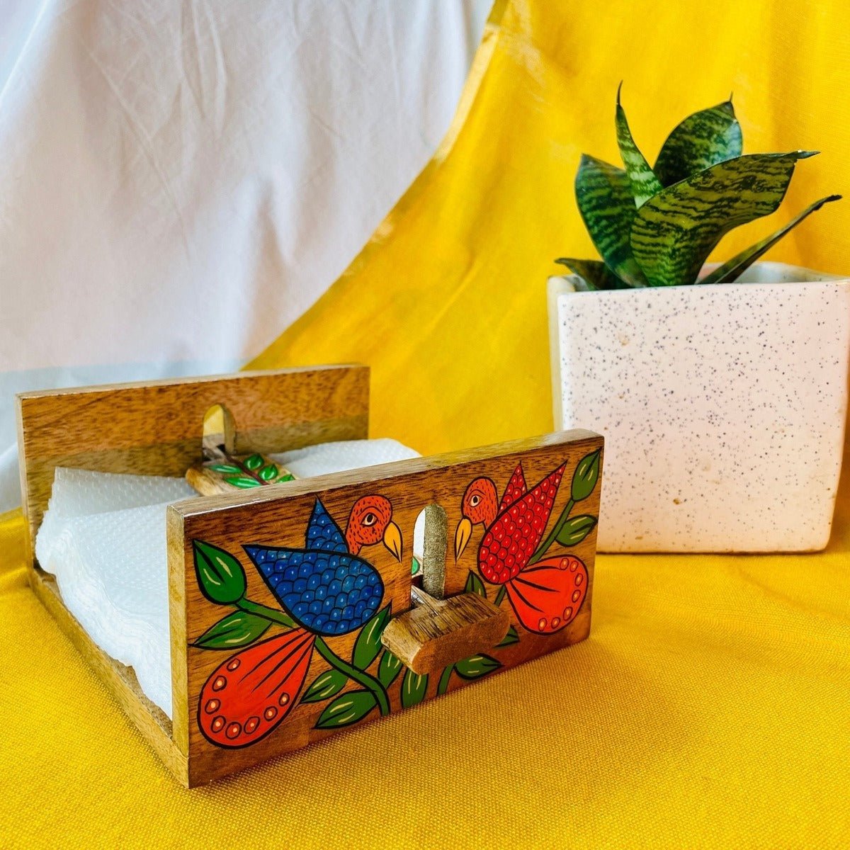 Jugni Napkin Holder - Artistic Pattachitra Craft | Verified Sustainable by Brown Living™