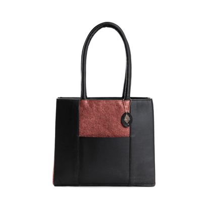 Karyda (Madder Red & Black) | Women's bag made with Coconut Leather – Womens Bag on Brown Living™. SKU: TGH 1011. Img 6.