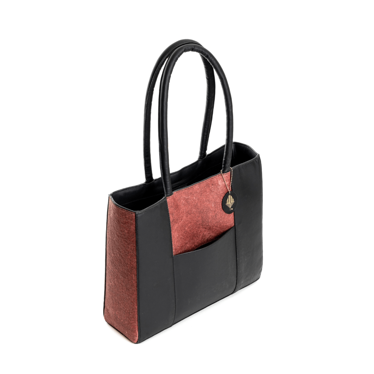 Karyda (Madder Red & Black) | Women's bag made with Coconut Leather | Verified Sustainable by Brown Living™