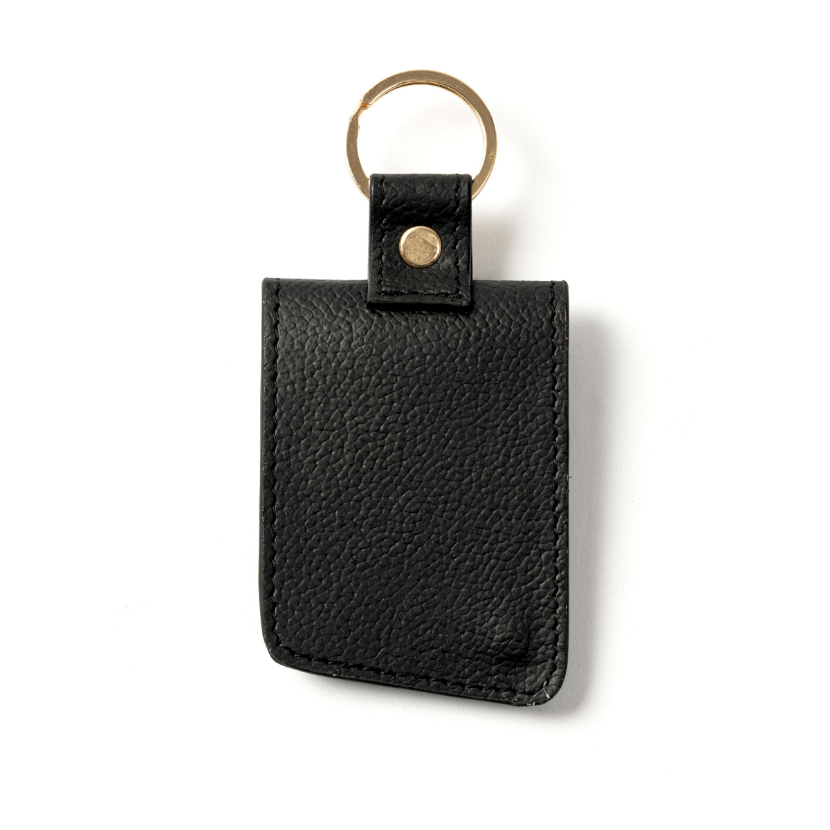 Keychain with Name Tag Pocket – Plant Leather & Printed Cork (Black) | Verified Sustainable by Brown Living™