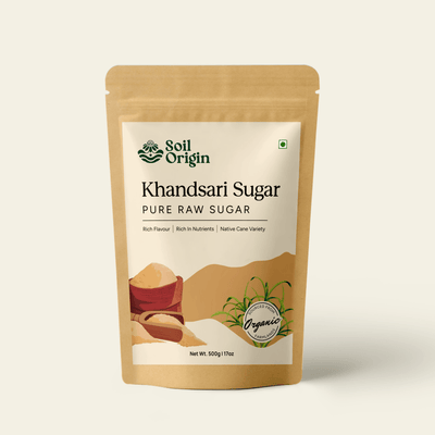 Khandsari Sugar | Pure & Unprocessed | 500g – Seasonings & Spices on Brown Living™. SKU: SOSSKS00G500. Img 1.