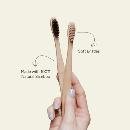 Kids Bamboo Toothbrush | Soft Bristles | Set of 2 | Verified Sustainable by Brown Living™