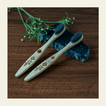 Kids Bamboo Toothbrush | Soft Bristles | Set of 2 | Verified Sustainable by Brown Living™