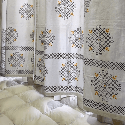Kollam Cotton Door Curtain 7 X4 ft (Set of 2) | Verified Sustainable by Brown Living™