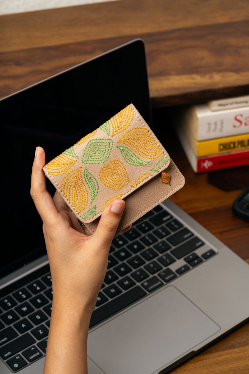 Lana - Cactus Leather Cardholder (Almond) | Verified Sustainable by Brown Living™