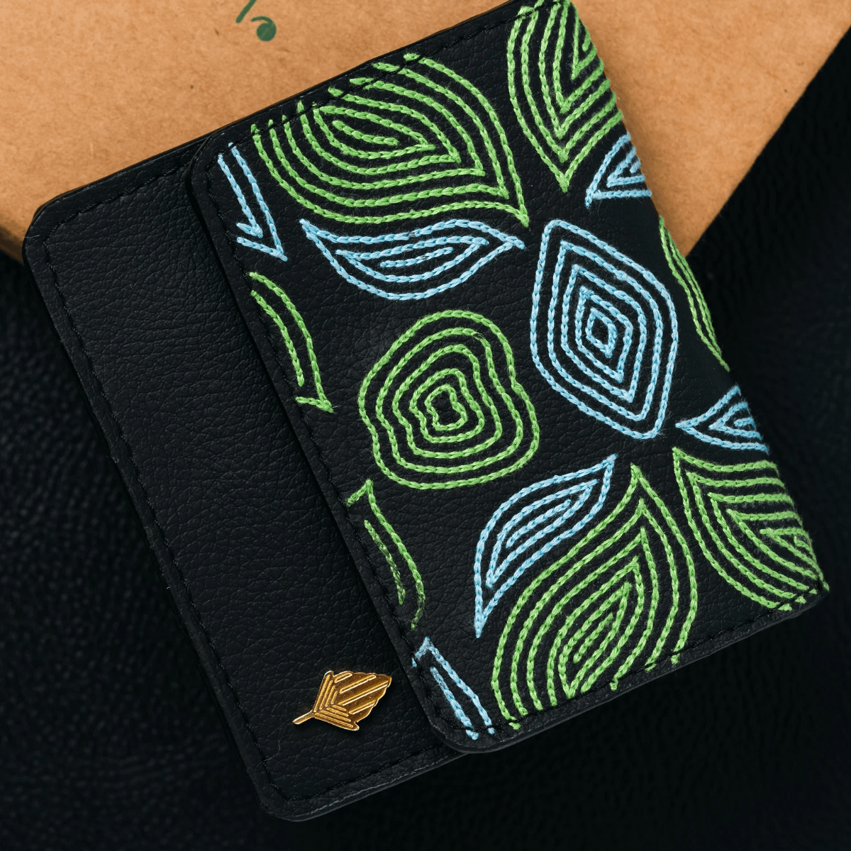 Lana - Cactus Leather Cardholder (Black) | Verified Sustainable by Brown Living™